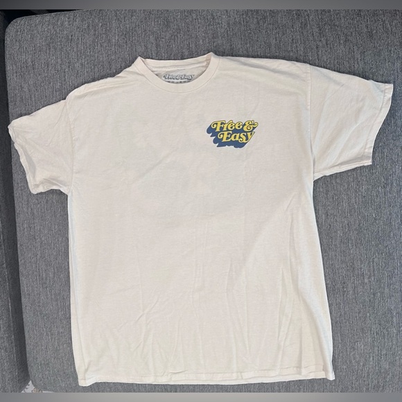 FREE & EASY DON'T TRIP MALIBU DROP SHADOW VANILLA PASTEL T-SHIRT XL - Picture 5 of 7